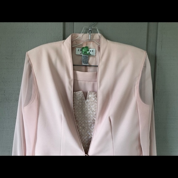 Vintage J R Nites by Caliendo Soft Pink 2 Piece Formal Outfit Size 10P - Picture 3 of 9
